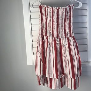 MINKPINK STRIPE STRAPLESS RA-RA MULTI MINI DRESS